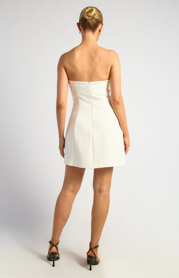 Mireya Cinch Waist Dress - White