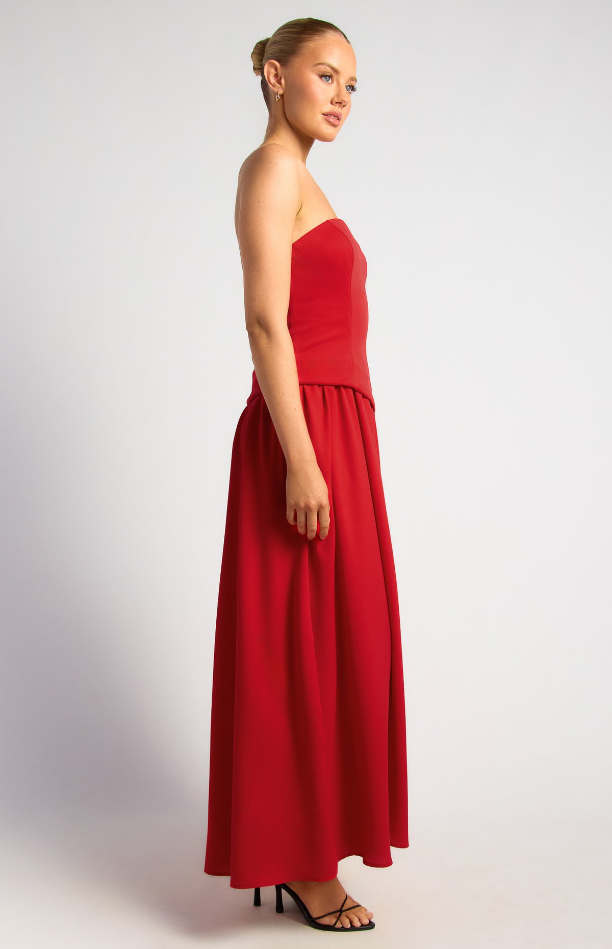Kennie Strapless Maxi Dress - Red