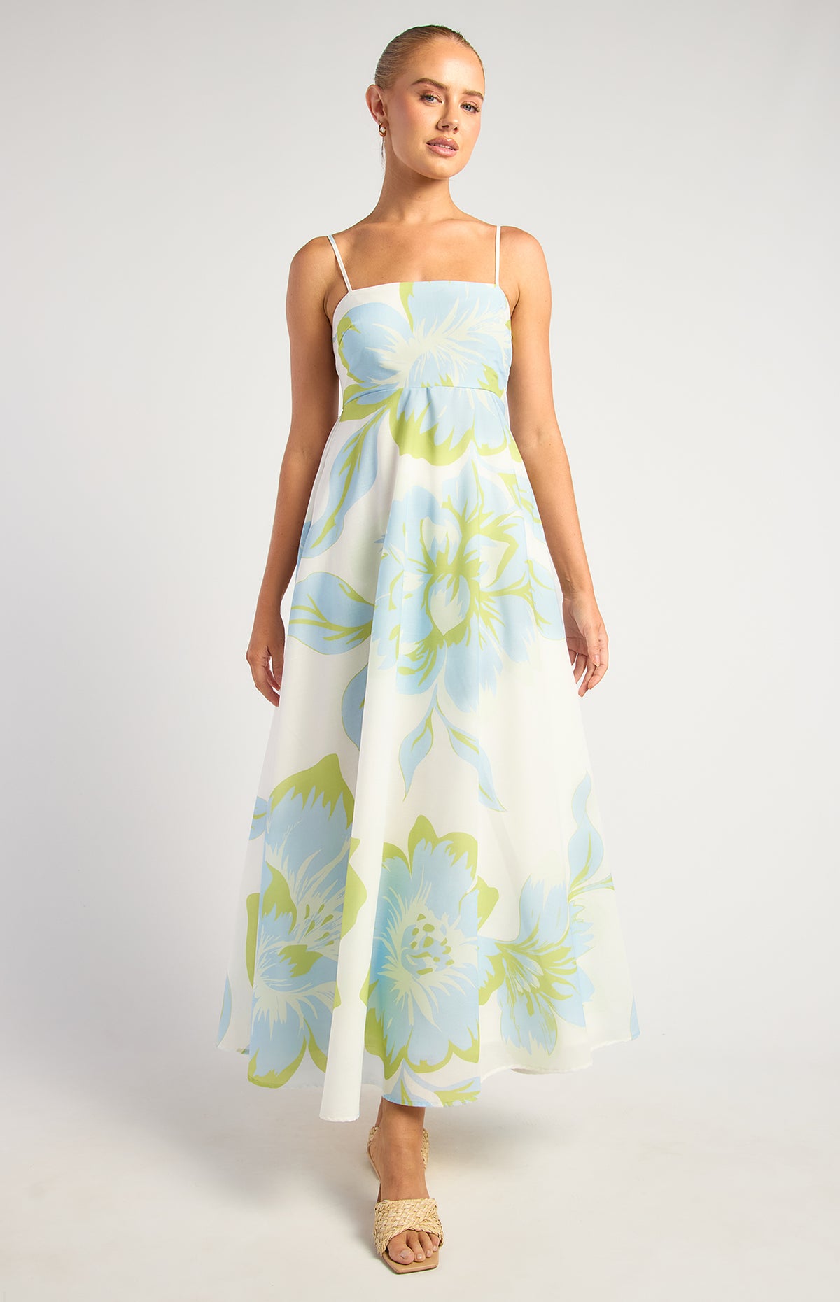 Saja Floral Maxi Dress - Blue/Green