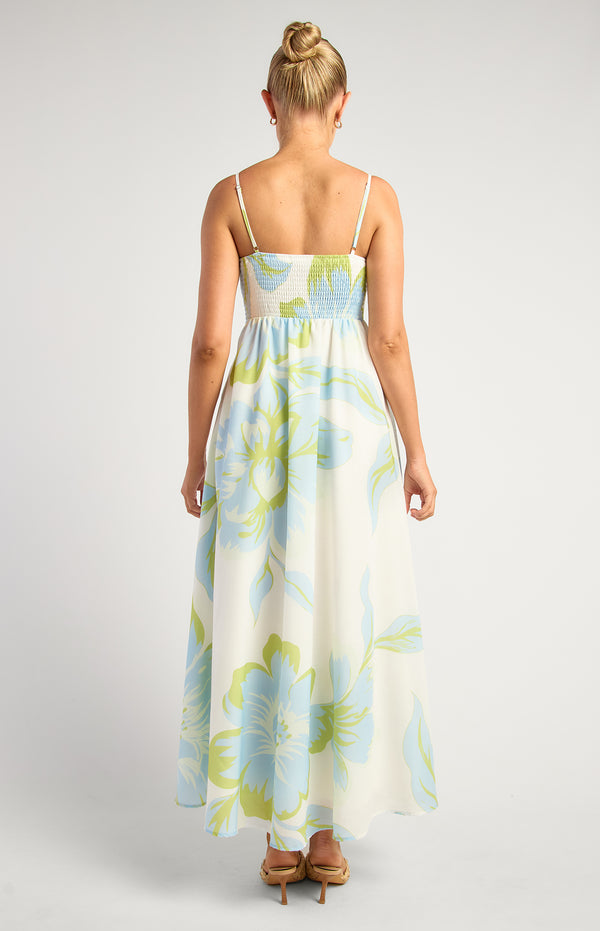 Saja Floral Maxi Dress - Blue/Green
