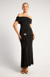 Rosalina Off Shoulder Maxi Dress - Black