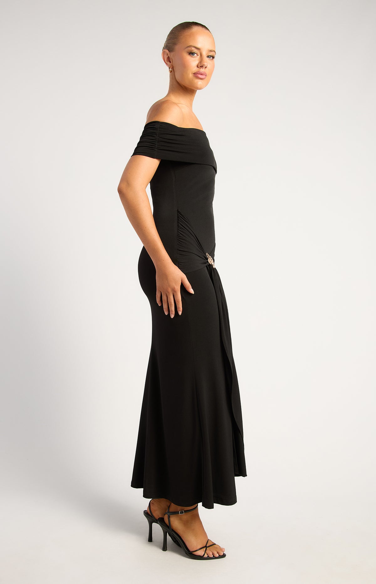 Rosalina Off Shoulder Maxi Dress - Black