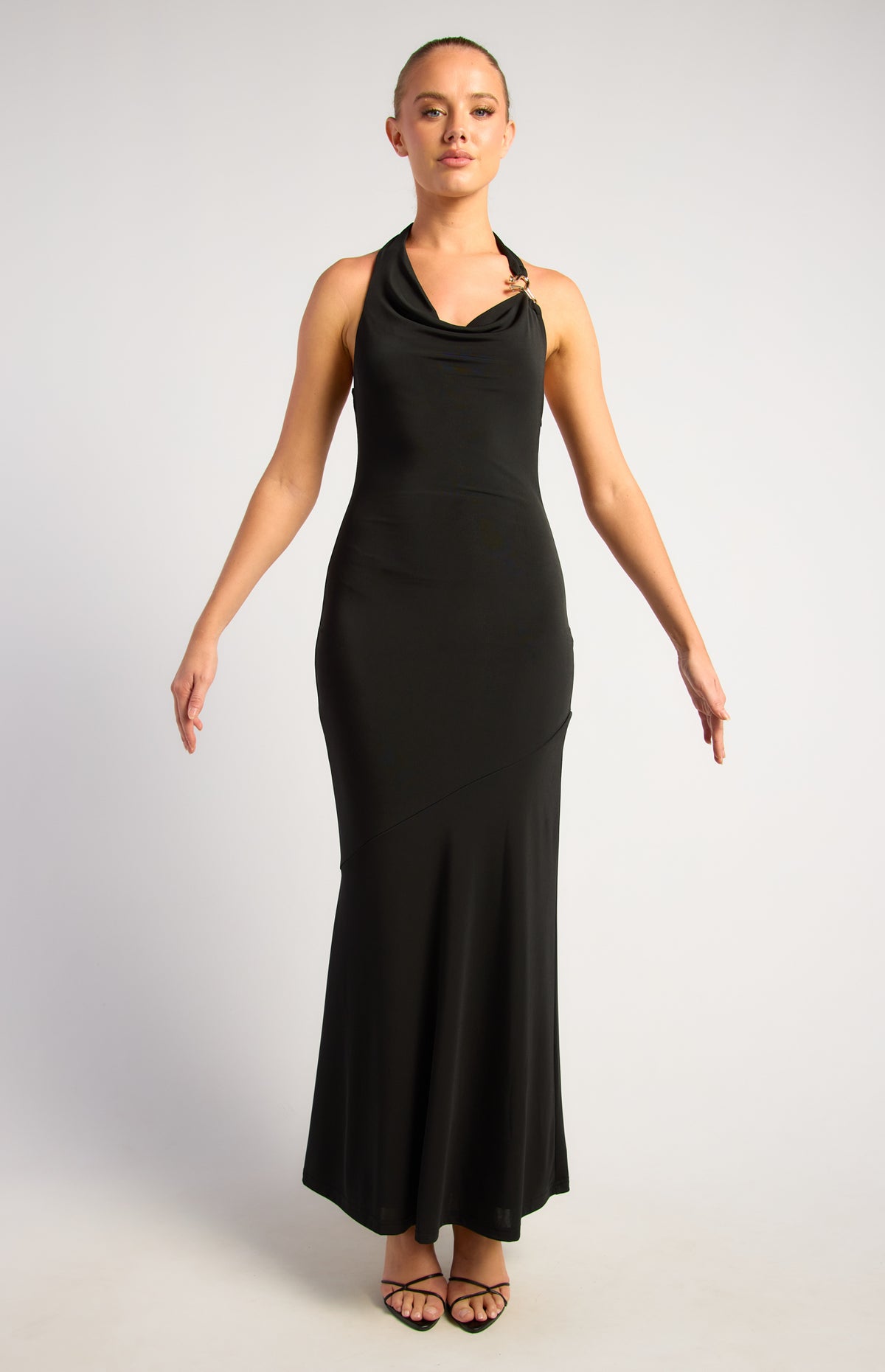 Patty Halter Maxi Dress - Black