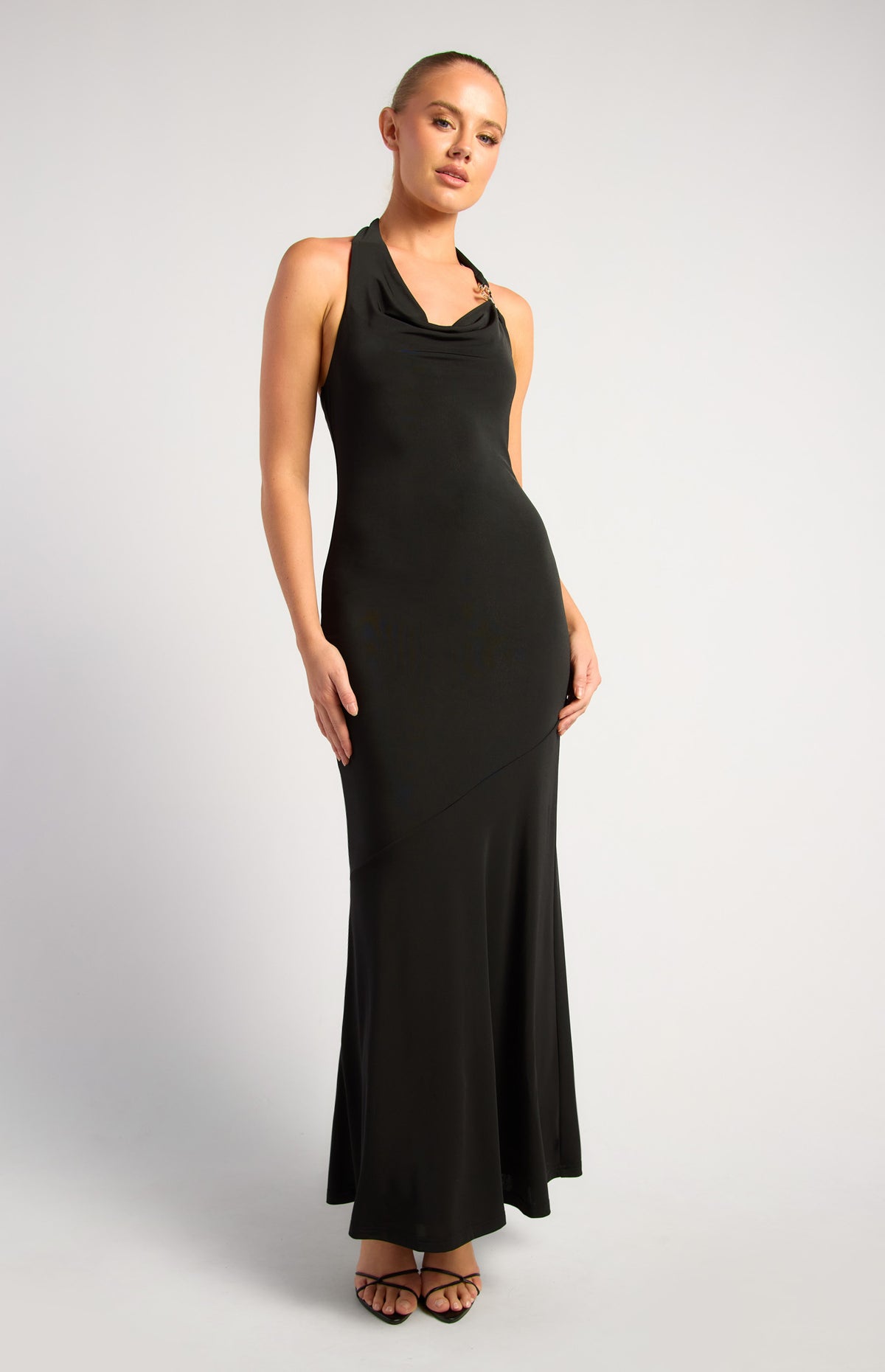 Patty Halter Maxi Dress - Black