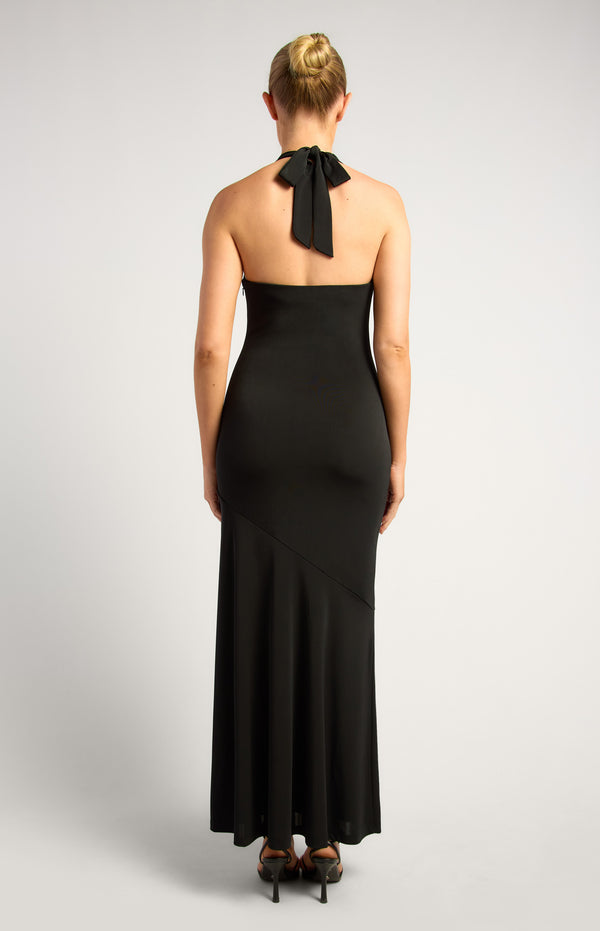 Patty Halter Maxi Dress - Black