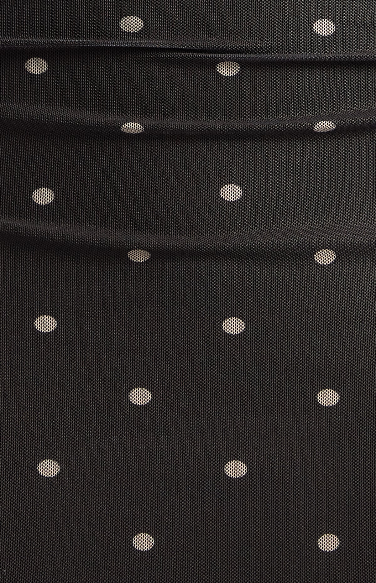 Mirabelle Pokadot Mesh Midi Dress - Black