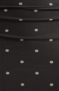 Mirabelle Pokadot Mesh Midi Dress - Black