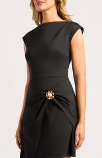Lorinda Cap Sleeve Mini Dress - Black