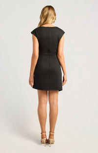 Lorinda Cap Sleeve Mini Dress - Black