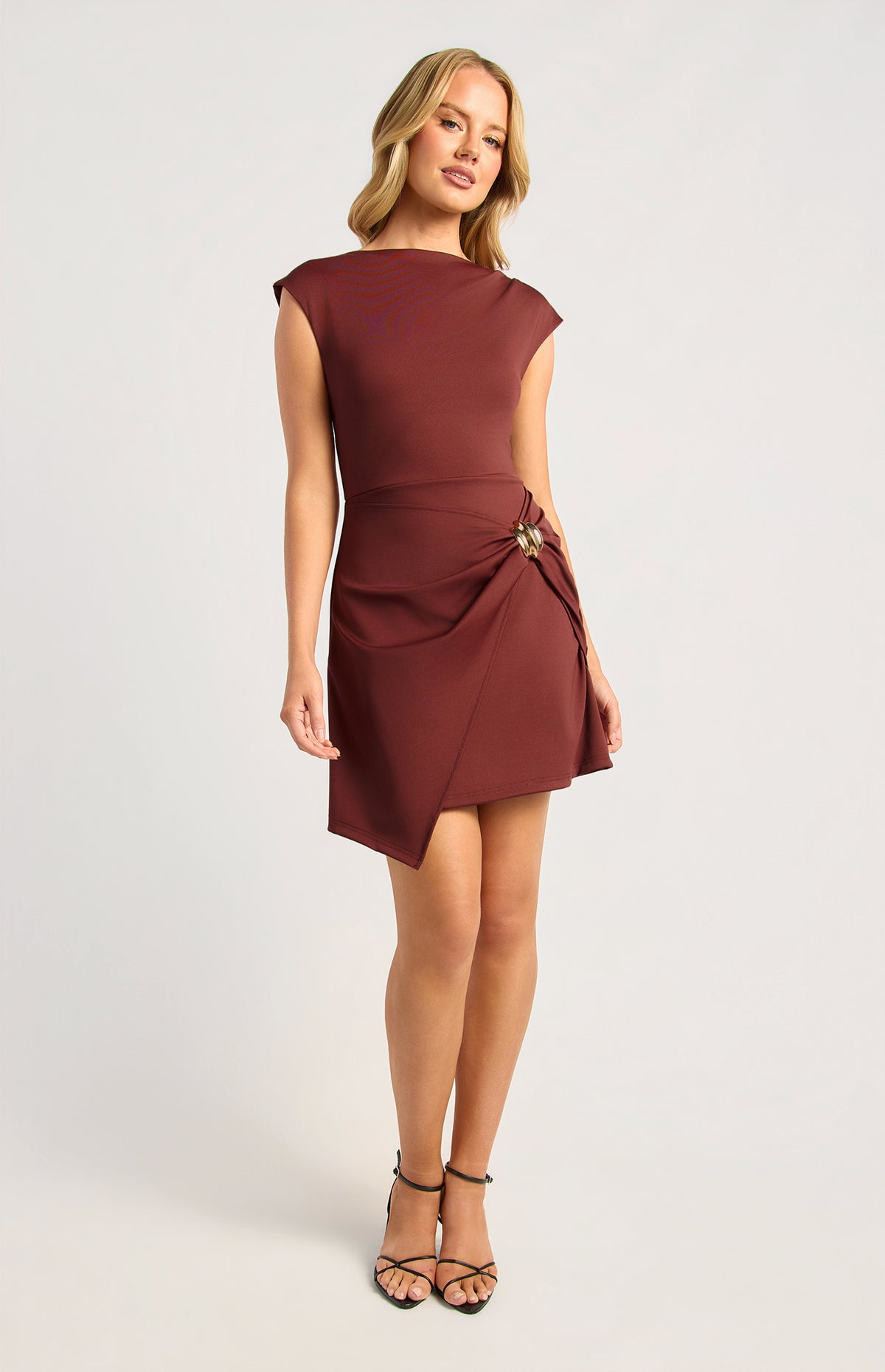 Lorinda Cap Sleeve Mini Dress - Melot