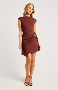 Lorinda Cap Sleeve Mini Dress - Melot