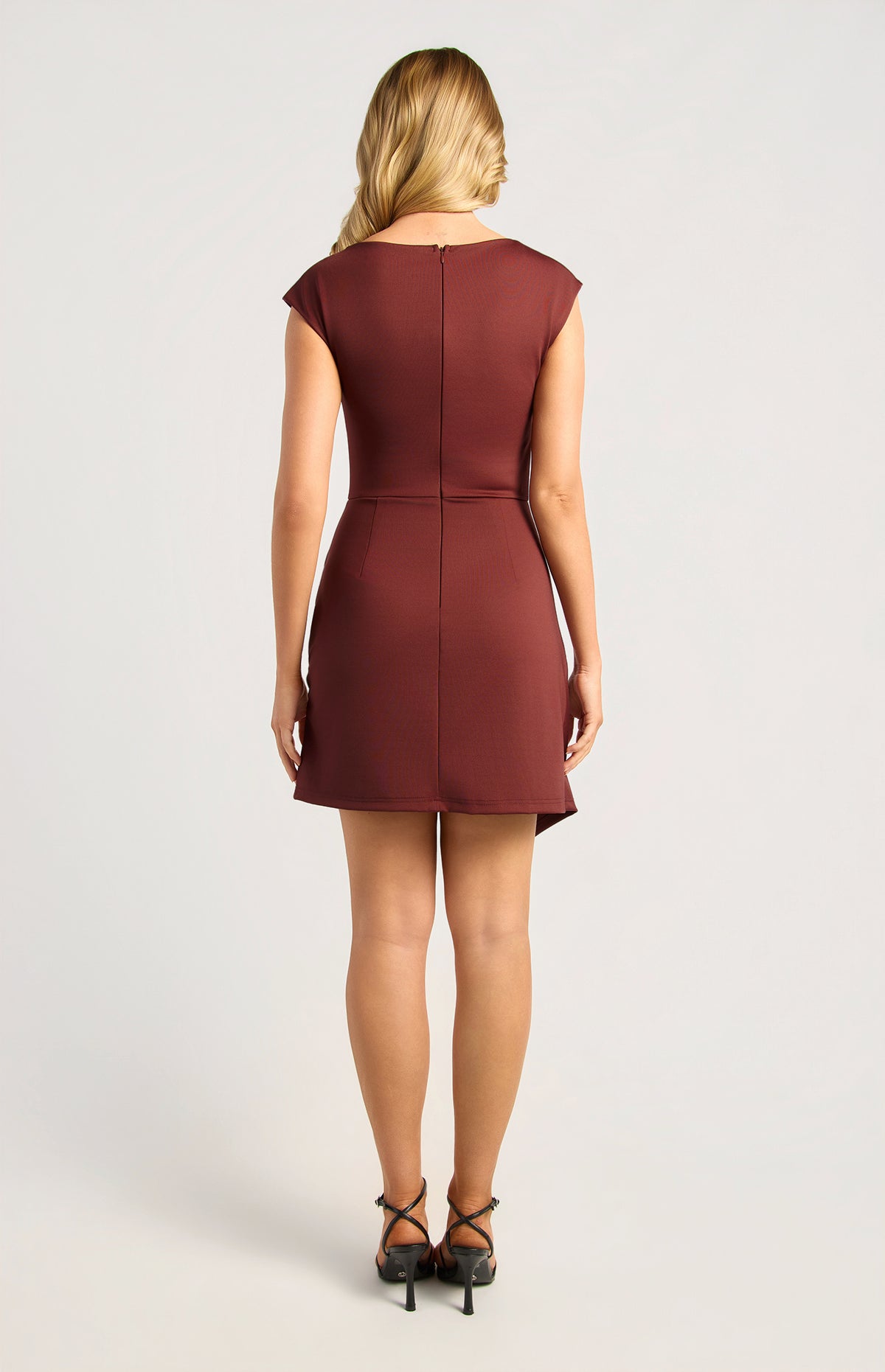 Lorinda Cap Sleeve Mini Dress - Melot