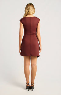 Lorinda Cap Sleeve Mini Dress - Melot