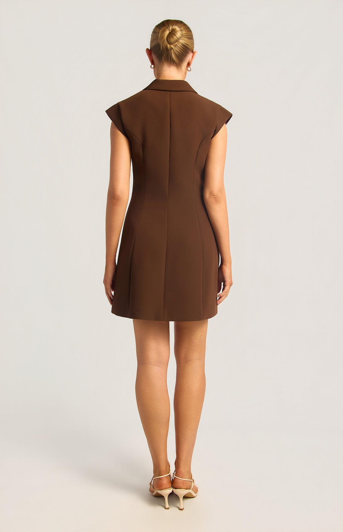 Paolina Cap Sleeve Dress - Espresso