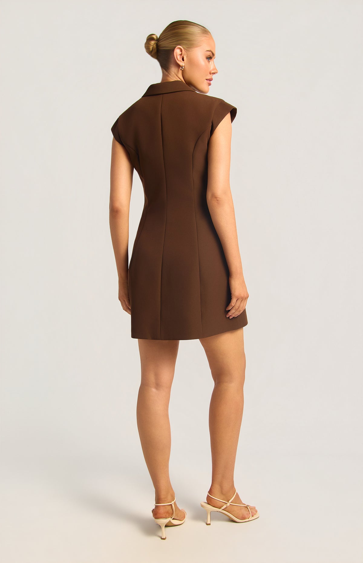 Paolina Cap Sleeve Dress - Espresso