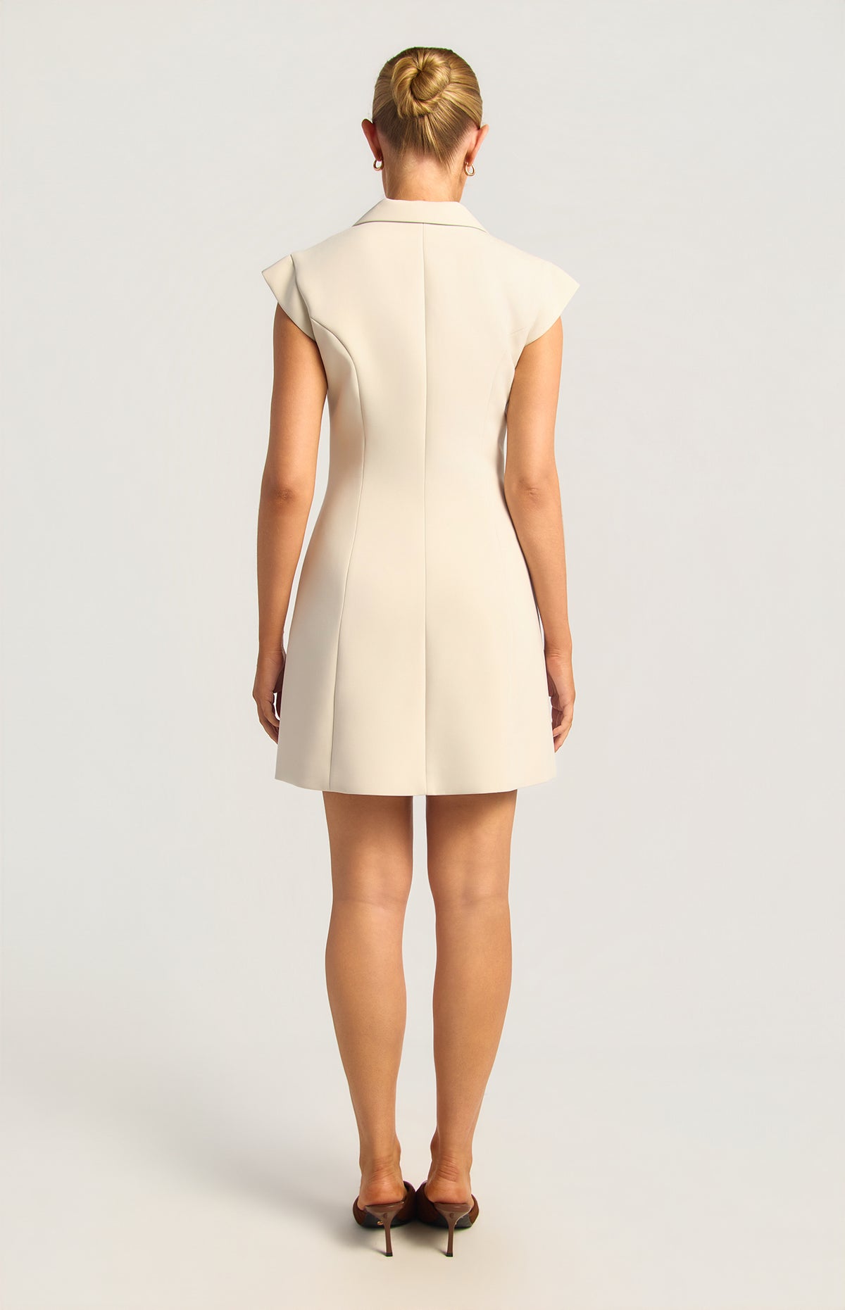 Paolina Cap Sleeve Dress - Oyster