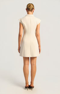 Paolina Cap Sleeve Dress - Oyster