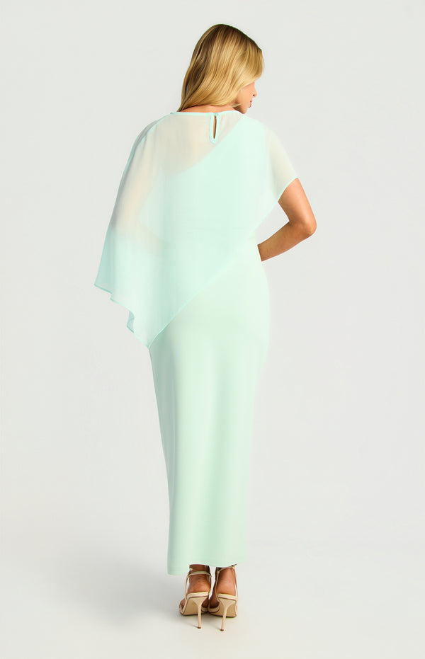 Kasi Chiffon One-Shoulder Dress - Icy Blue