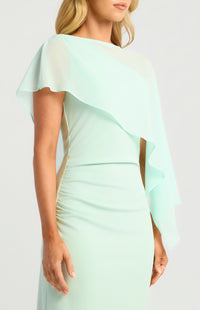 Kasi Chiffon One-Shoulder Dress - Icy Blue