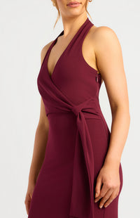 Jacey Halter Midi Dress - Cherry