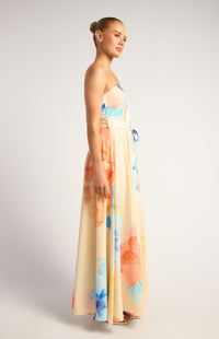 Breena Floral Strapless Maxi Dress - Blue