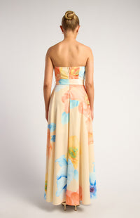 Breena Floral Strapless Maxi Dress - Blue