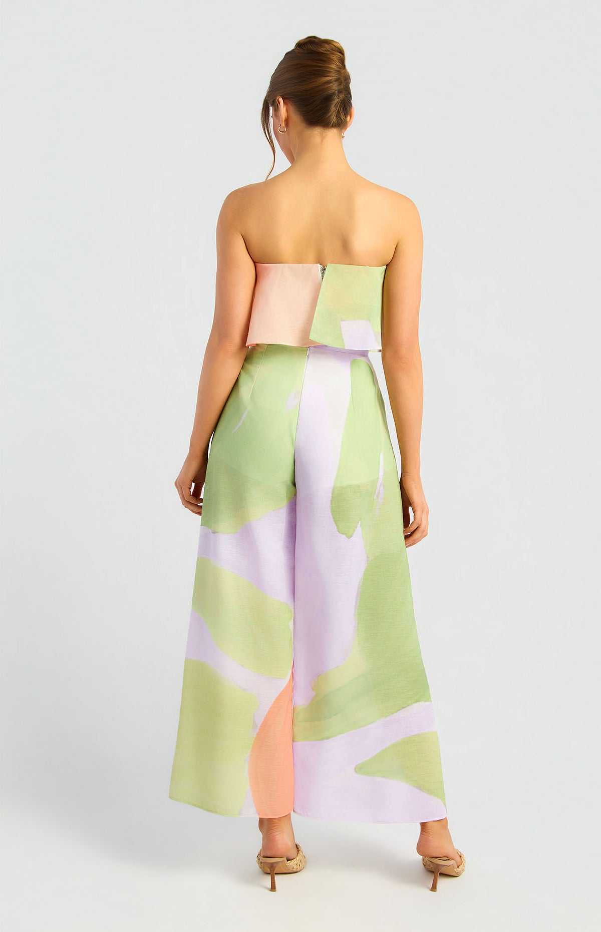 Aviani Strapless Top & Pants Set - Apricot Green