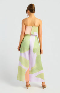 Aviani Strapless Top & Pants Set - Apricot Green