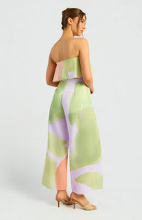 Aviani Strapless Top & Pants Set - Apricot Green