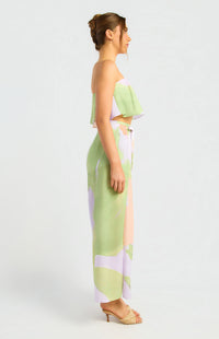 Aviani Strapless Top & Pants Set - Apricot Green