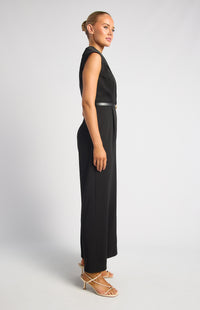 Alira Cap Sleeves Jumpsuit - Black