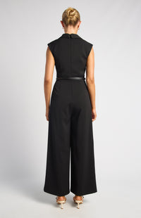 Alira Cap Sleeves Jumpsuit - Black