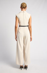 Alira Cap Sleeves Jumpsuit - Bone