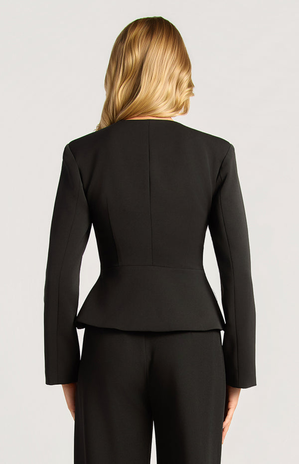Makaylie Cinch Waist Blazer - Black
