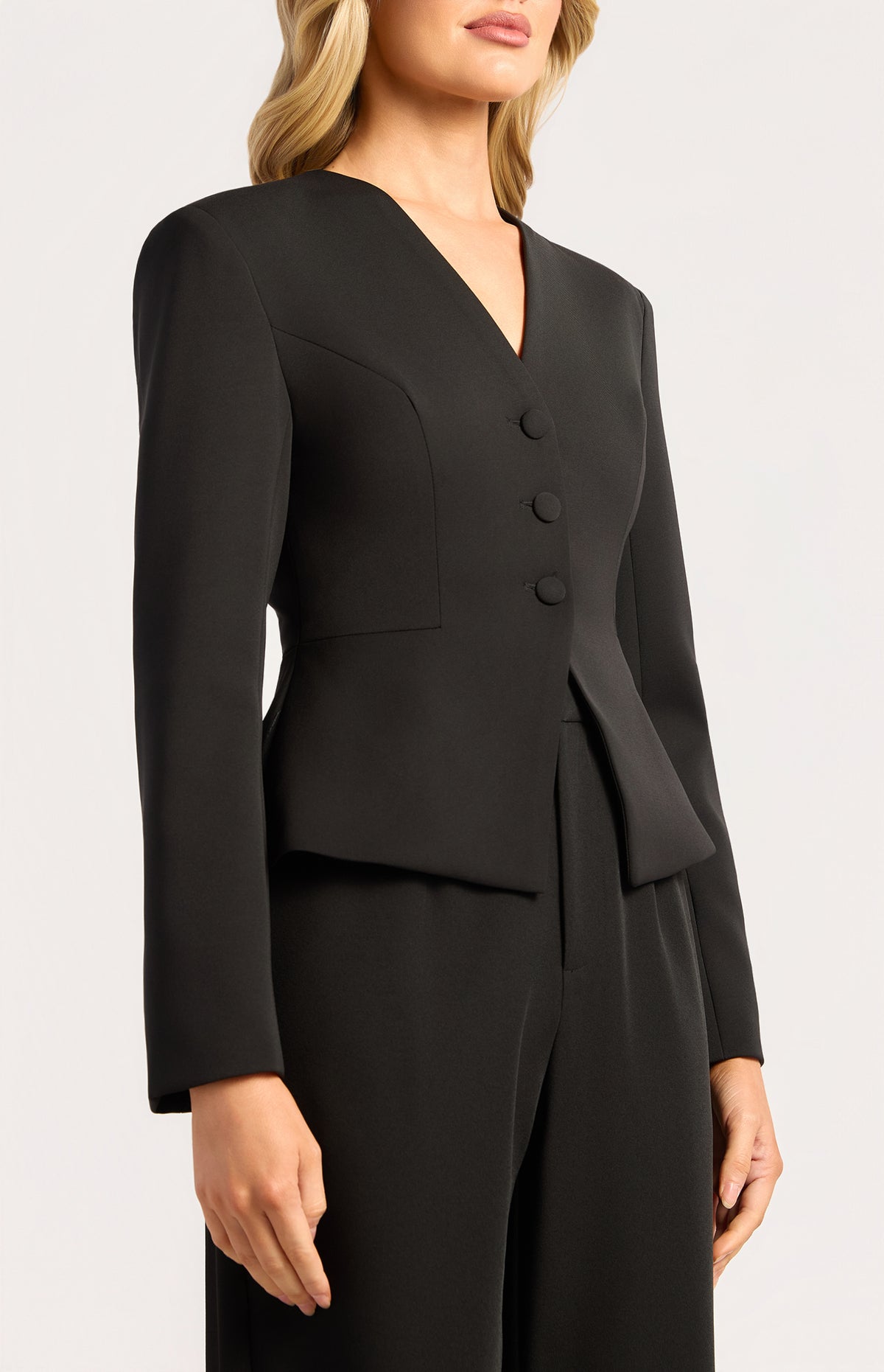 Makaylie Cinch Waist Blazer - Black