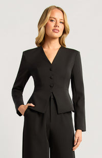 Makaylie Cinch Waist Blazer - Black