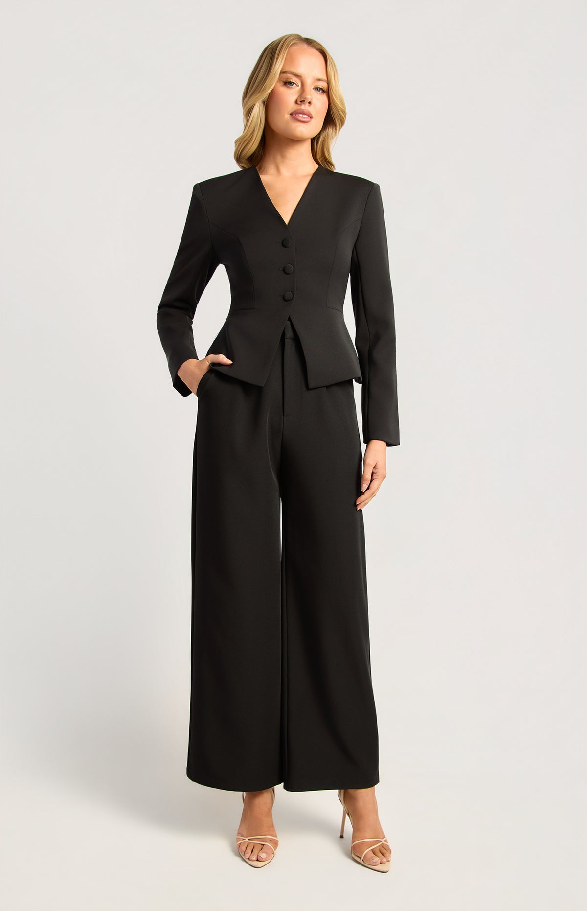 Makaylie Cinch Waist Blazer - Black