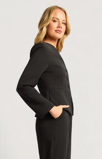 Makaylie Cinch Waist Blazer - Black