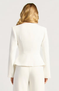 Makaylie Cinch Waist Blazer - White