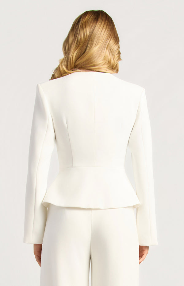 Makaylie Cinch Waist Blazer - White