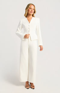 Makaylie Cinch Waist Blazer - White