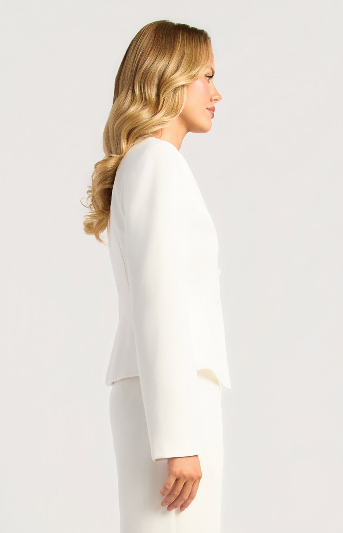 Makaylie Cinch Waist Blazer - White