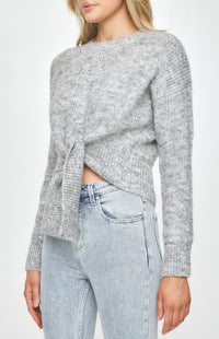Calvi Long Sleeve Knit Top - Grey Marl