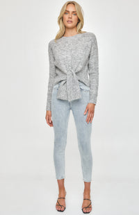 Calvi Long Sleeve Knit Top - Grey Marl