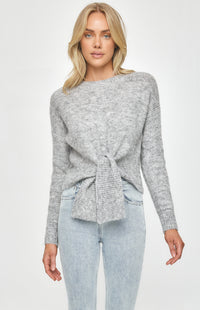Calvi Long Sleeve Knit Top - Grey Marl