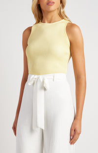 Clove Sleeveless Knit Top - Lemon