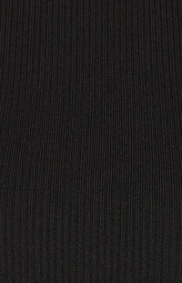 Melrose Short Sleeve, Ribbed Knit Top - Black