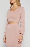 Alyce Long Sleeve Top & Skirt (Knit) Set - Blush