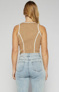 Malvina Sleeveless Knit Top - Camel