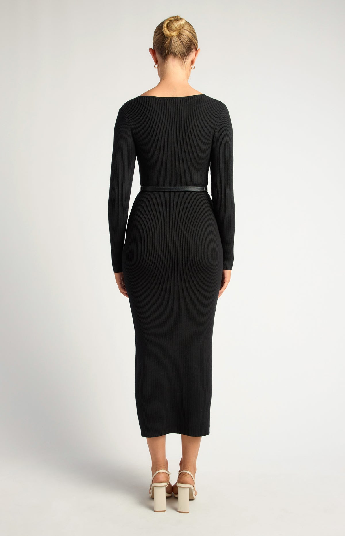 Carson Knit Midi Dress - Black